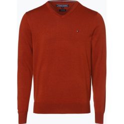 Swetry klasyczne męskie: Tommy Hilfiger – Sweter męski z dodatkiem jedwabiu, pomarańczowy