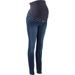 Dżinsy ciążowe SKINNY bonprix ciemnoniebieski "stone". Niebieskie jeansy damskie bonprix, z jeansu. Za 129,99 zł.
