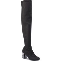 Muszkieterki OLEKSY - M08 Czarna Lycra. Czarne kozaki damskie Oleksy, z lycry, przed kolano, na wysokim obcasie, na obcasie, bez zapięcia. W wyprzedaży za 279,00 zł.
