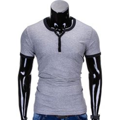 T-SHIRT MĘSKI BEZ NADRUKU S651 - SZARY. Szare t-shirty męskie z nadrukiem Ombre Clothing, m. Za 29,00 zł.