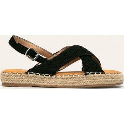 Answear - Sandały Best Shoes. Czarne klapki damskie ANSWEAR, bez wzorów, z gumy, bez obcasa, na obcasie. W wyprzedaży za 79,90 zł.