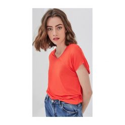 T-shirt damski. Szare bluzki damskie Promod, uniwersalny, bez wzorów, z tkaniny, bez kołnierzyka. Za 39,90 zł.
