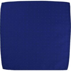 Elegancka, Męska Poszetka - ALTIES - Intensywnie Niebieska POSZALTTANIA0082. Niebieskie poszetki męskie Alties, bez wzorów, z materiału, eleganckie. Za 16,90 zł.