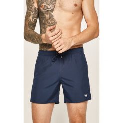 Emporio Armani - Szorty kąpielowe. Niebieskie kąpielówki męskie Emporio Armani, s, bez wzorów. Za 349,90 zł.