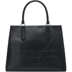 Trussardi Jeans Torebka Czarny. Czarne torebki klasyczne damskie Trussardi Jeans, w paski, z poliesteru, bez dodatków. Za 697,95 zł.