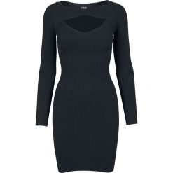 Urban Classics Ladies Cut Out Dress Sukienka czarny. Czarne sukienki damskie marki Urban Classics, na imprezę, xs, bez wzorów, z okrągłym kołnierzem, z długim rękawem, długie, maxi. Za 94,90 zł.