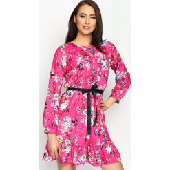 Fuksjowa Sukienka Florentin. Różowe sukienki letnie Born2be, m, mini. Za 84,99 zł.