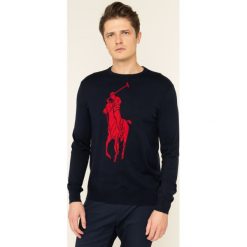 Sweter Polo Ralph Lauren 710775902. Niebieskie swetry męskie Polo Ralph Lauren, m, bez wzorów, z bawełny, klasyczne, polo, bez kaptura. W wyprzedaży za 549,00 zł.