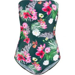Kostium kąpielowy, zrównoważony produkt bonprix ciemnozielony. Zielone stroje kąpielowe damskie bonprix, z nadrukiem. Za 99,99 zł.