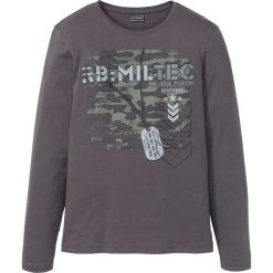 Shirt z długim rękawem Slim Fit bonprix antracytowy. Szare koszulki męskie bonprix, s, bez wzorów, z okrągłym kołnierzem, z długim rękawem, długie. Za 49,99 zł.
