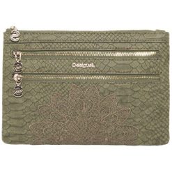 Desigual Portfel Mone Aquiles Multi Zip Kaki 18Wayp24 4092. Szare portfele damskie marki Desigual, bez wzorów. W wyprzedaży za 101,00 zł.