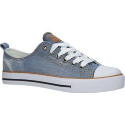 Niebieskie trampki jeansowe sznurowane american lh-18-dsln-3/4. Niebieskie trampki i tenisówki damskie American, bez wzorów, z jeansu, na sznurówki. Za 69,99 zł.