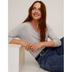 Mango - Longsleeve Piki. Szare bluzki damskie Mango, s, bez wzorów, z elastanu, casualowe, bez kołnierzyka. Za 69,90 zł.