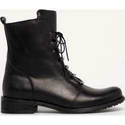 Wojas - Workery skórzane. Czarne workery damskie Wojas, ze skóry, na sznurówki. W wyprzedaży za 319,90 zł.