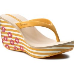 Japonki IPANEMA - Lipstick Thong III Fem 81569 White/Yellow/Beige 41075. Żółte klapki damskie Ipanema, bez wzorów, z tworzywa sztucznego, bez obcasa, na obcasie. Za 99,00 zł.