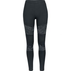 Urban Classics Ladies Lace Inset Leggings Legginsy czarny. Czarne legginsy marki Urban Classics, xl, w koronkowe wzory, z koronki. Za 94,90 zł.