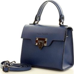 Torebka kuferek skóra piccolo MARCO MAZZINI - Dolce granatowy. Niebieskie kuferki damskie MAZZINI, w paski, ze skóry, eleganckie, bez dodatków. Za 349,00 zł.