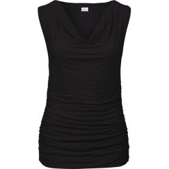 Top bonprix czarny. Czarne topy damskie bonprix, z dekoltem woda. Za 54,99 zł.