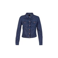 Kurtki jeansowe Benetton FESCAR. Niebieskie kurtki damskie Benetton, s, bez wzorów, z jeansu, bez kaptura. Za 279,20 zł.