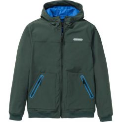 Kurtka softshell z kapturem bonprix ciemnozielony. Zielone płaszcze męskie bonprix, m, bez wzorów, z materiału, z kapturem. Za 159,99 zł.