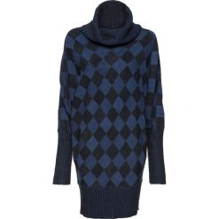 Długi sweter bonprix głęboki niebieski - czarny melanż. Niebieskie swetry damskie bonprix, melanż. Za 99,99 zł.