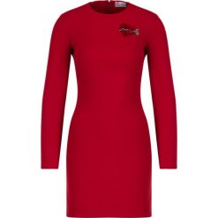 Sukienka koktajlowa Red Valentino SR3VAH30. Czerwone sukienki damskie Red Valentino, bez wzorów, z elastanu, wizytowe, bez kołnierzyka, bez rękawów. W wyprzedaży za 999,00 zł.