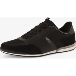 BOSS Athleisure - Tenisówki męskie z dodatkiem skóry – Saturn_Slon_nymx, czarny. Czarne trampki męskie BOSS Athleisure, bez wzorów, ze skóry, eleganckie, bez zapięcia. Za 849,95 zł.