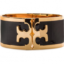 Bransoletka TORY BURCH - Enamel Raised Logo Wide Cuff 37775 Black/Tory Gold 010. Żółte bransoletki męskie marki W.KRUK, metalowe. Za 769,00 zł.