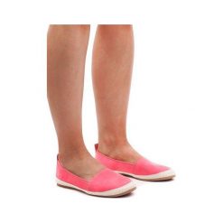 Różowe Zamszowe Balerinki Espadryle 889-103 Różowy. Różowe baleriny damskie ButyModne, bez wzorów, z zamszu, bez obcasa. Za 74,49 zł.