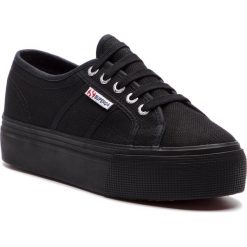 Tenisówki SUPERGA - 2790 Cotw Linea Up And Down S0001L0 Full Black 996. Czarne półbuty damskie Superga, bez wzorów, z gumy, bez obcasa, na koturnie, bez zapięcia. Za 279,00 zł.