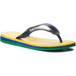 Japonki HAVAIANAS - Brasil Layers Cf 41407152197 Citrus Yellow. Niebieskie klapki damskie Havaianas, bez wzorów, z tworzywa sztucznego, bez obcasa. W wyprzedaży za 99,00 zł.
