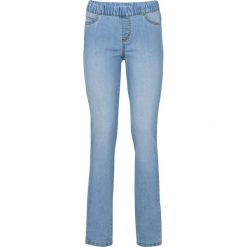 Jegginsy bonprix niebieski "bleached”. Niebieskie jeansy damskie bonprix, bez wzorów, z jeansu. Za 89,99 zł.