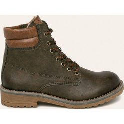 Marco Tozzi - Workery. Żółte workery damskie z gumy, z okrągłym noskiem, na sznurówki. Za 179,90 zł.