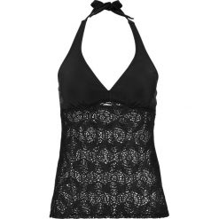 Top tankini bonprix czarny. Czarne stroje kąpielowe damskie bonprix, bez wzorów, z koronki. Za 89,99 zł.