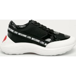 Love Moschino - Buty. Czarne buty sportowe damskie Love Moschino, bez wzorów, ze skóry, sportowe. Za 929,90 zł.