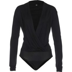 Body shirtowe z modalu bonprix czarny. Czarne bluzki damskie marki bonprix, bez wzorów, bez kołnierzyka. Za 54,99 zł.