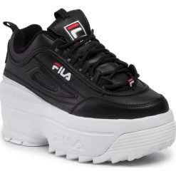 Sneakersy FILA - Disruptor II Wedge Wmn 5FM00704.014 Black/White/Fila Red. Czarne półbuty damskie Fila, z materiału. W wyprzedaży za 379,00 zł.