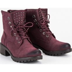 Stylowe bordowe workery vinceza. Czerwone workery damskie Vinceza, ze skóry ekologicznej, eleganckie, bez obcasa, bez zapięcia. Za 159,90 zł.