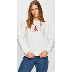 Calvin Klein Jeans - Bluza. Czarne bluzy damskie Calvin Klein Jeans, s, z nadrukiem, z bawełny, bez rękawów, bez kaptura. Za 449,90 zł.