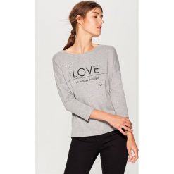 Sweter z aplikacją - Szary. Szare swetry damskie Mohito, s, z aplikacjami, bez rękawów, bez kaptura. Za 99,99 zł.