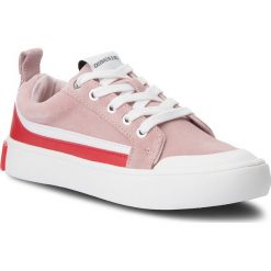Trampki CALVIN KLEIN JEANS - Dodie R0792 Chintz Rose/White/To. Różowe półbuty damskie Calvin Klein Jeans, bez wzorów, z jeansu, bez obcasa, na płaskiej podeszwie, bez zapięcia. W wyprzedaży za 299,00 zł.
