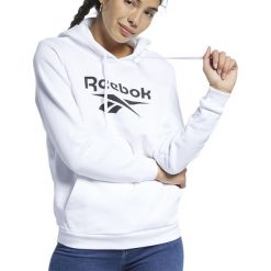 REEBOK CLASSICS BIG LOGO FLEECE HOODIE > FT8186. Bluzy damskie Reebok, l, bez wzorów, z bawełny, bez rękawów, z kapturem. Za 189,00 zł.