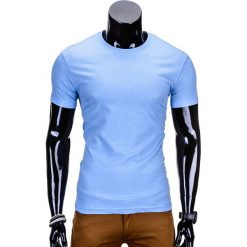 T-shirty męskie: T-SHIRT MĘSKI BEZ NADRUKU S870 – BŁĘKITNY