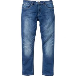 Dżinsy dresowe Regular Fit Straight bonprix niebieski. Niebieskie jeansy męskie regular bonprix, z dresówki. Za 109,99 zł.