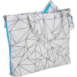 Shopper bag damskie: Torba wielofunkcyjna w kolorze biało-czarnym – 57 x 45 cm