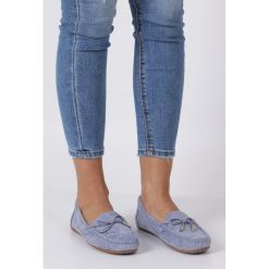 Niebieskie mokasyny z kokardką Casu T19X1/LB. Niebieskie mokasyny damskie marki Casu. Za 69,99 zł.