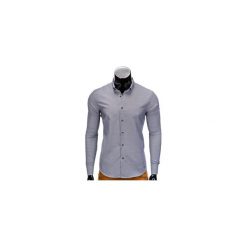 KOSZULA MĘSKA ELEGANCKA Z DŁUGIM RĘKAWEM K358 - CZARNA. Czarne koszule męskie Ombre Clothing, s, bez wzorów, z bawełny, eleganckie, z kontrastowym kołnierzykiem, z długim rękawem. Za 39,00 zł.