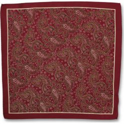 Oryginalna Poszetka Męska CHATTIER - Bordowa ze Wzorem Paisley POSZCH0267. Czerwone poszetki męskie Chattier, bez wzorów, z materiału, eleganckie. Za 27,00 zł.