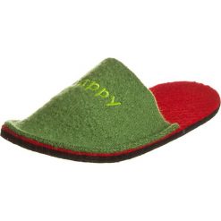 Kapcie "Happy" w kolorze zielonym. Zielone kapcie męskie marki Kitz-pichler, Magicfelt & Stegmann, z materiału. W wyprzedaży za 45,95 zł.