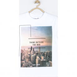 Koszulka. Białe t-shirty chłopięce YOUTH, z aplikacjami, z bawełny, z długim rękawem. Za 42,90 zł.